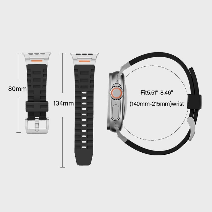 Apple Watch silicone strap compatible with 49/45/44/42 mm