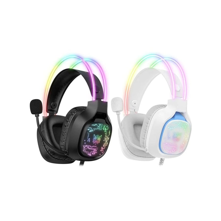 سماعات رأس ONIKUMA X22 للألعاب سلكية بإضاءة ديناميكية RGB مع ميكروفون مدمج