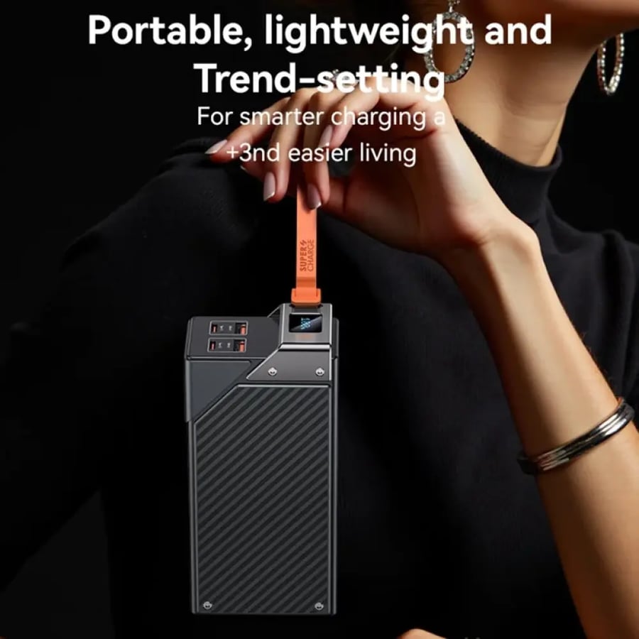 بطارية Yesido بسعة 30،000 مللي أمبير بمنفذين USB-C ومنفذين USB-A وشاشة رقمية ( YP62 )