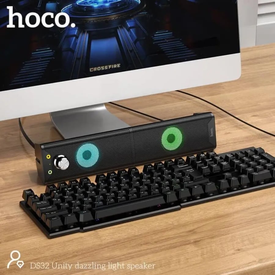 مكبر صوت hoco مع إضاءة RGB ديناميكية لأجهزة الكمبيوتر (DS32)