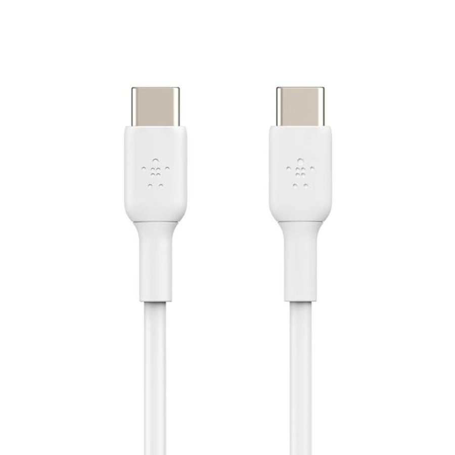 شاحن جداري بيلكن بمنفذ USB-C بقوة 20 واط مع كيبل USB-C إلى USB-C - أبيض