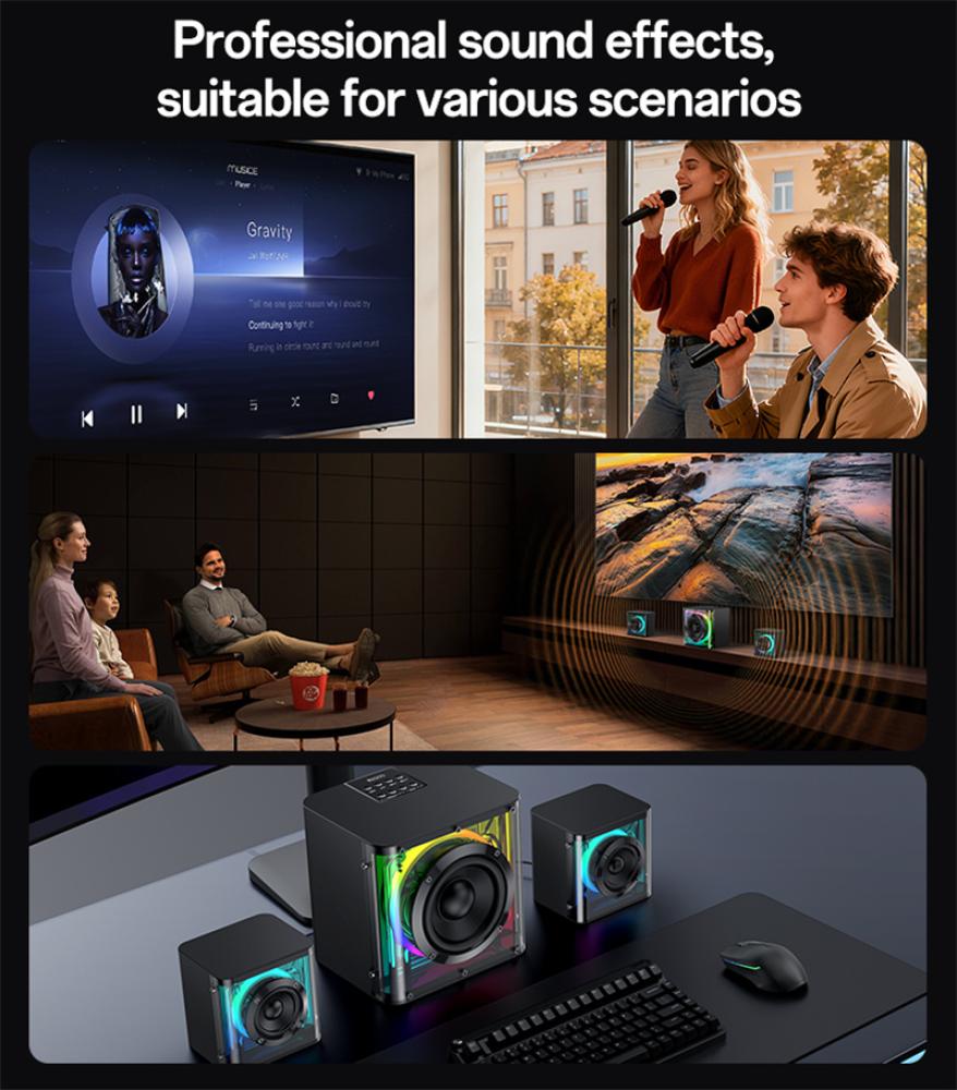 Yesido surround Bluetooth RGB dual channel speaker with 40-watt power (YSW41)