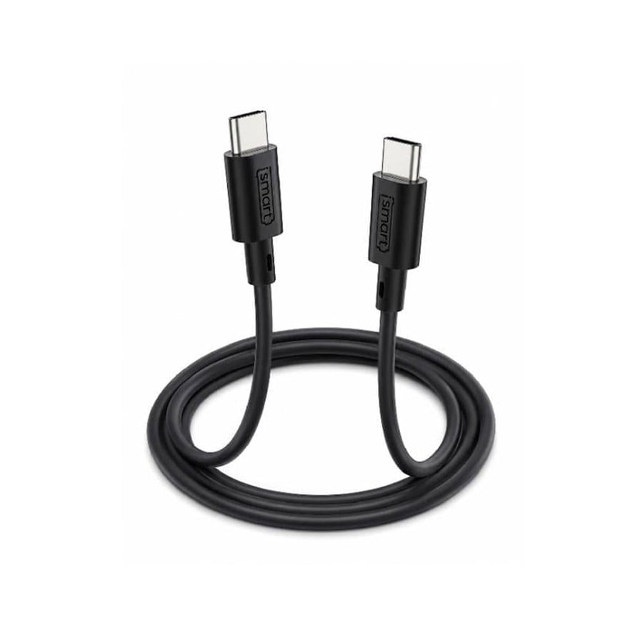 كيبل iSmart من USB-C إلى USB-C بقوة 60 واط ( 1 متر ) - أسود