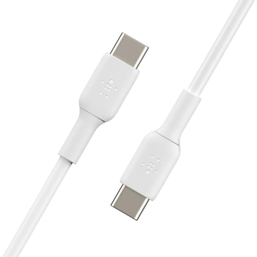 شاحن جداري بيلكن بمنفذ USB-C بقوة 20 واط مع كيبل USB-C إلى USB-C - أبيض