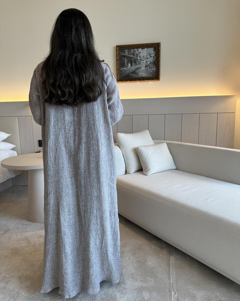 Linen Abaya - Beige (A15)
