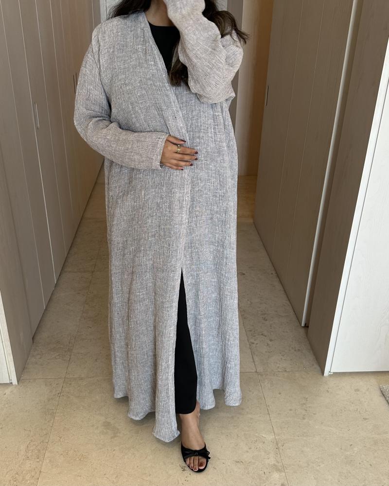 Linen Abaya - Beige (A15)