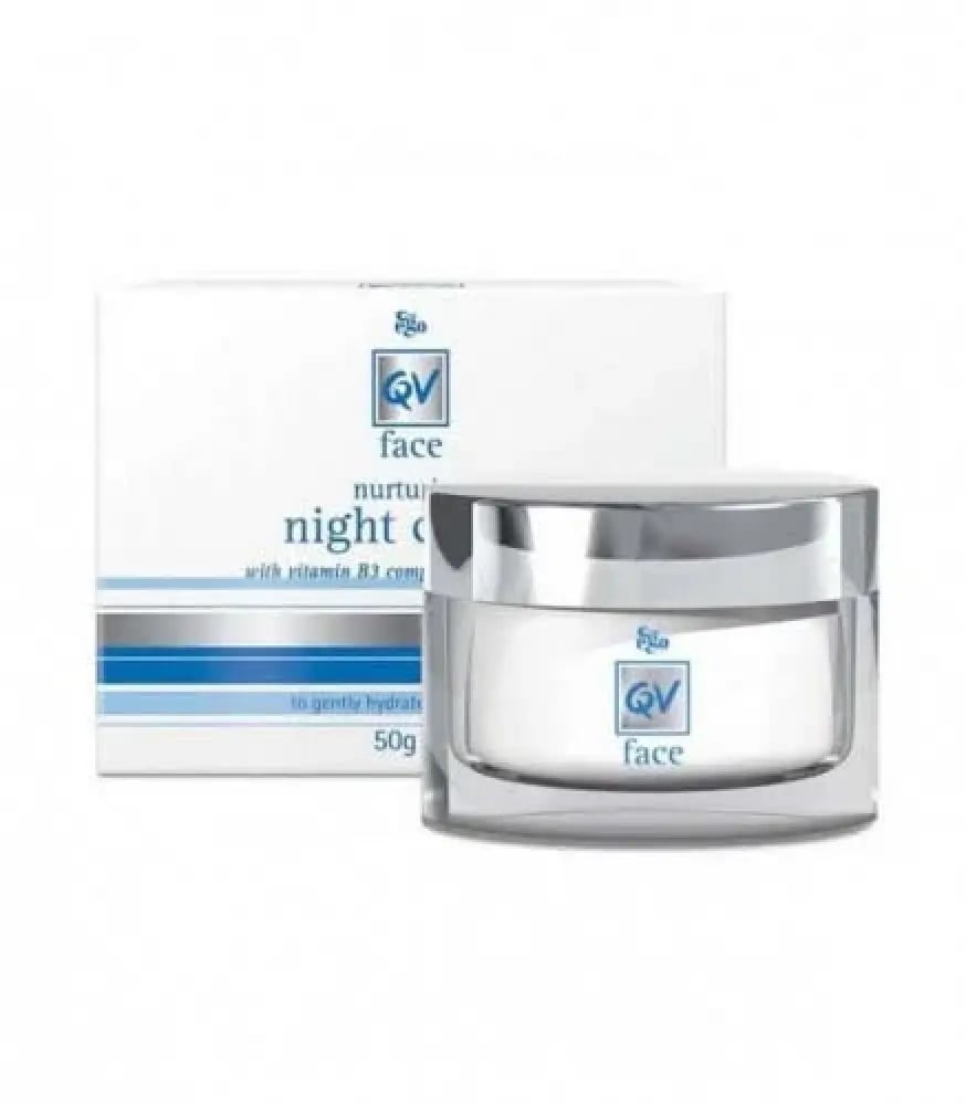 كيوفي كريم ليلي للوجه بفيتامين B3 لترطيب وتغذية البشرة الحساسة 50 جم - QV Face Nurturing Night Cream with Vitamin B3 Complex 50g