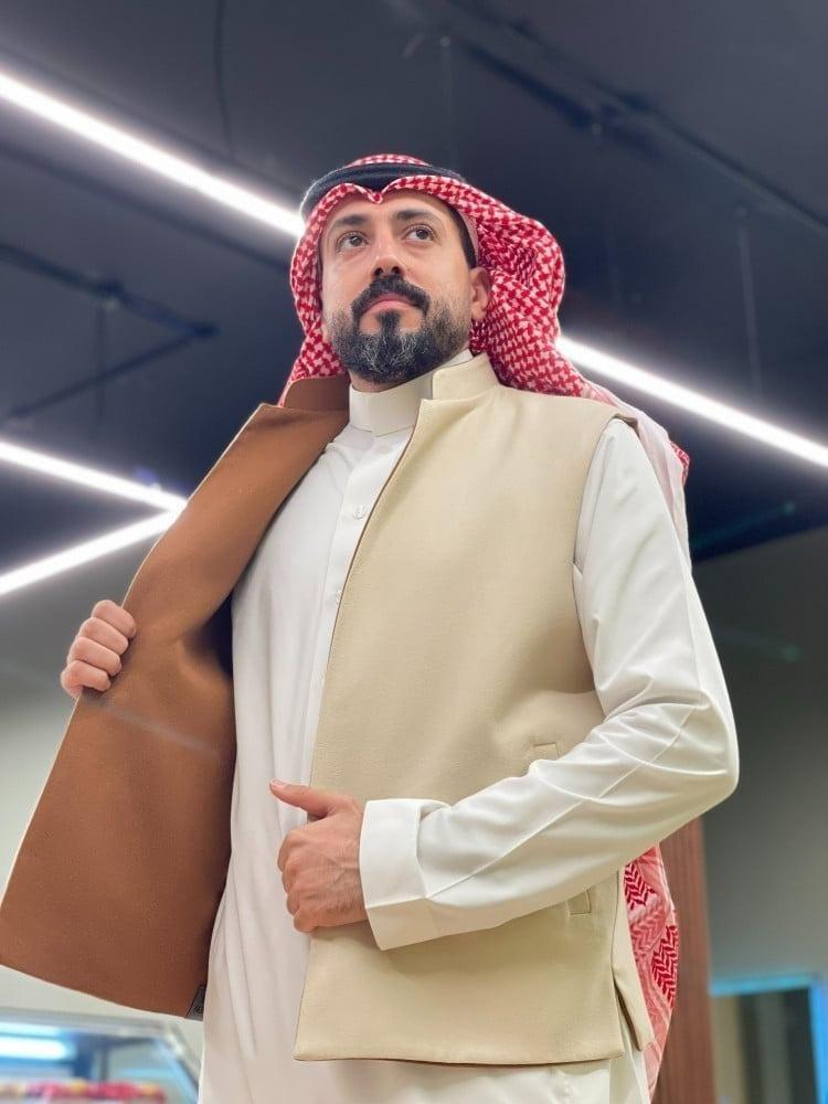 سديري دبل فيس لون جملي وبيج