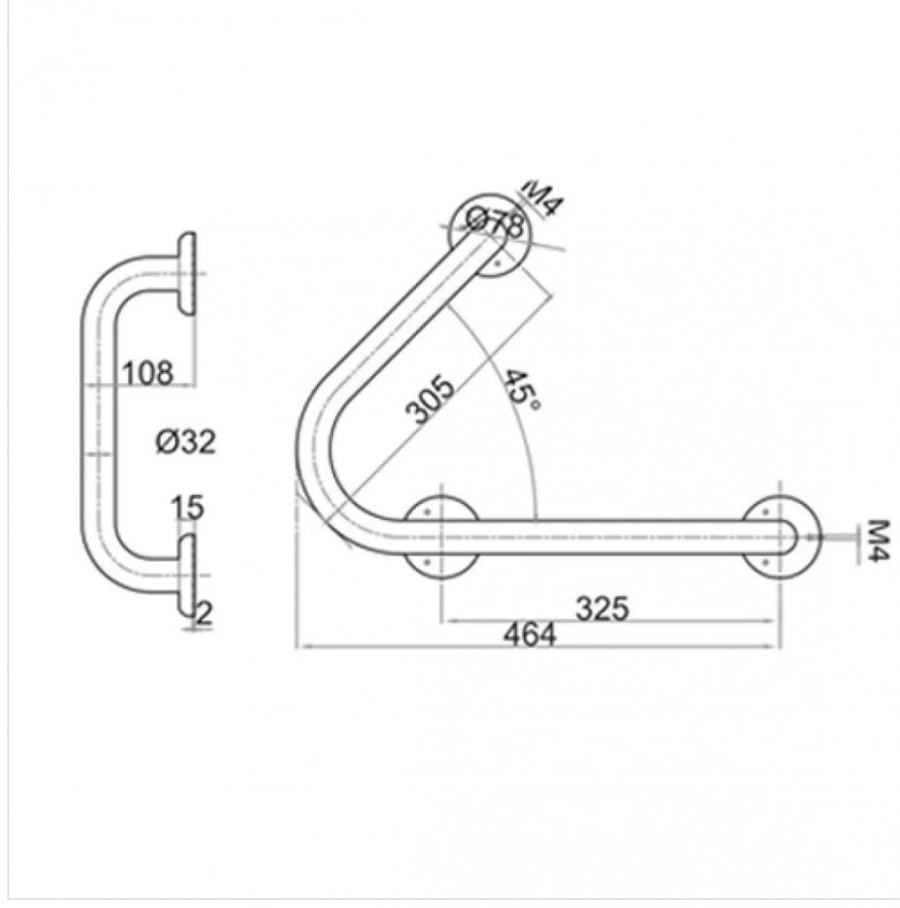 سبيس مقبض حمام ستيل  120-FS