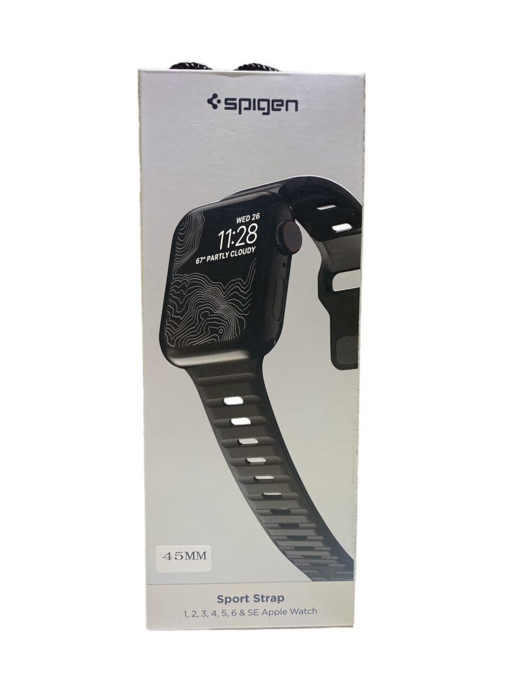 سوار ساعة ابل اسود  ربل  ماركة SPIGEN
