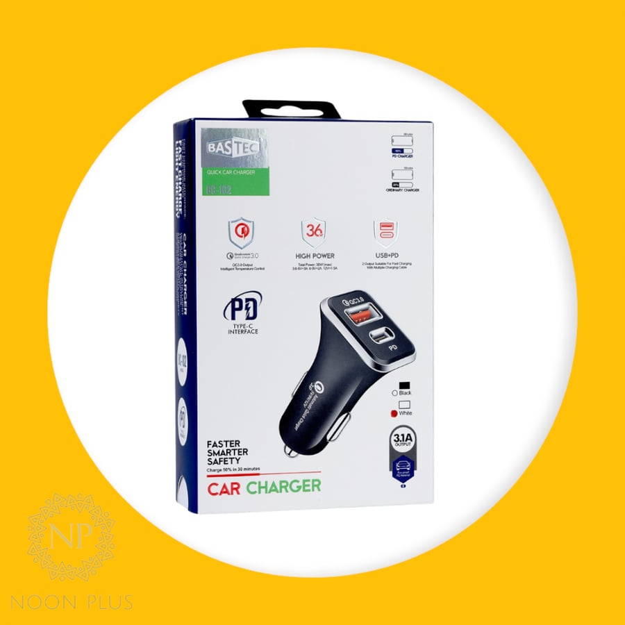 شاحن سيارة بمخرجين PD,USB