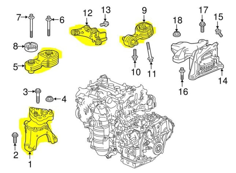 Honda Accord engine chair set Japanese 2018 / 2022