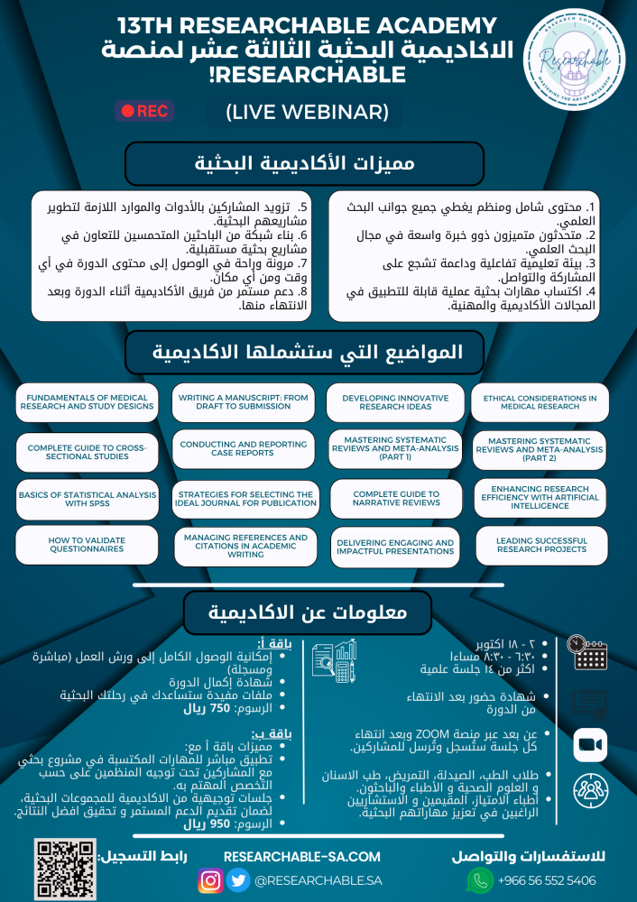 الاكاديمية البحثية الثالثة عشر - باقة أ | The 13th Research Academy - Package A