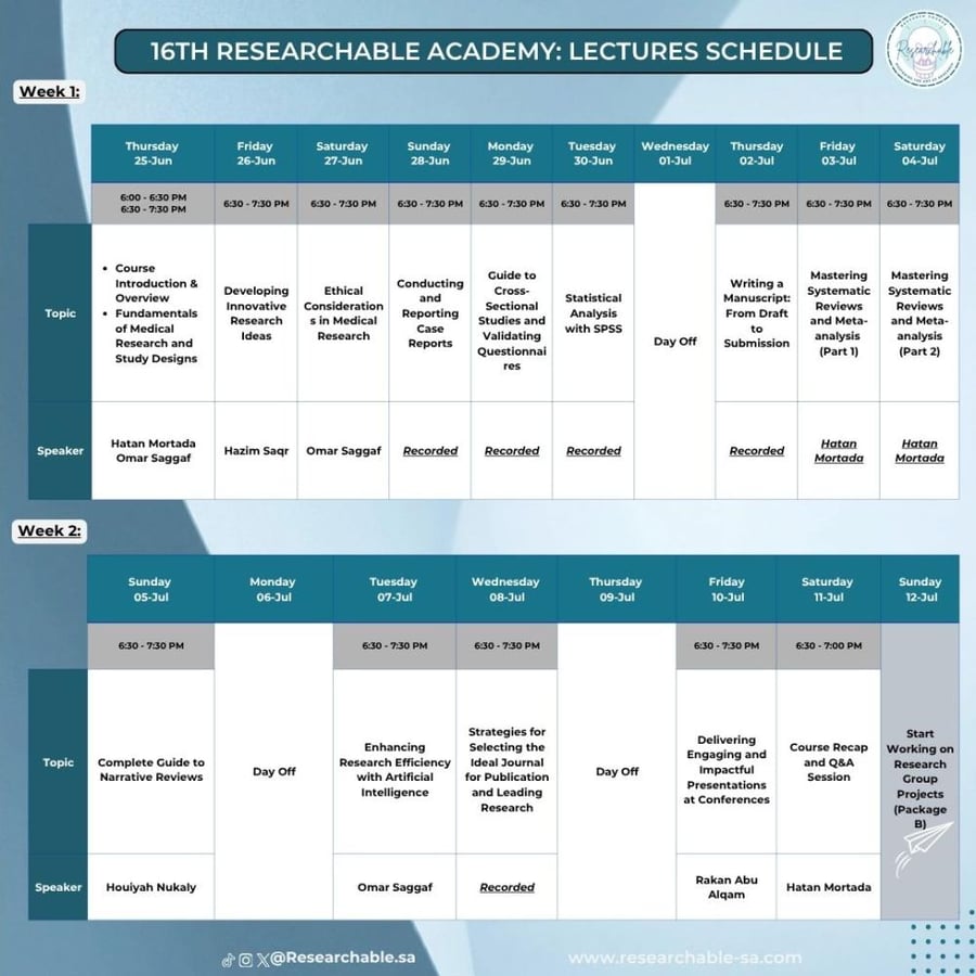 الاكاديمية البحثية السادسة عشر - باقة ب | The 16th Research Academy - Package B