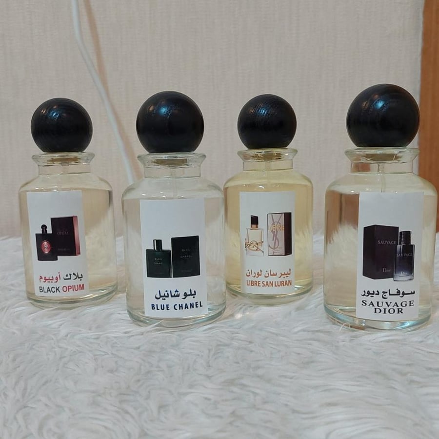 عطر مستوحا من مركات عالميه ٥ عطور  ثبات مدة ١٥ ساعه ١٠٠  ملي
