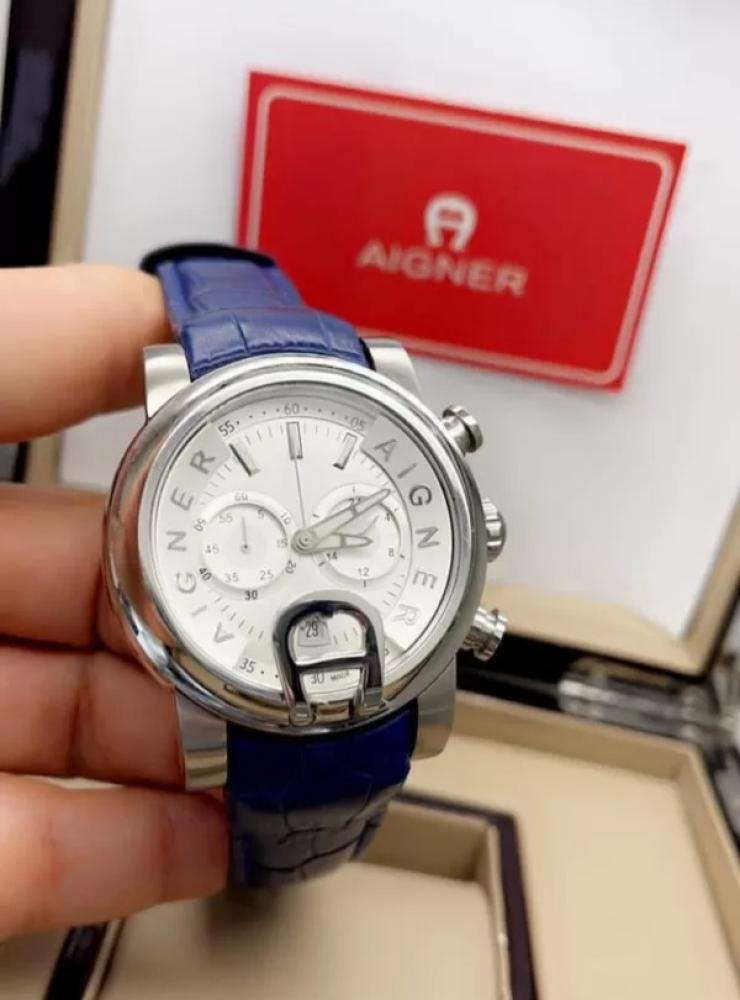 Shop Al-Shuyukh brand Agner. Men's leather model. Chronograph with battery movement. First class high quality - exact replica.