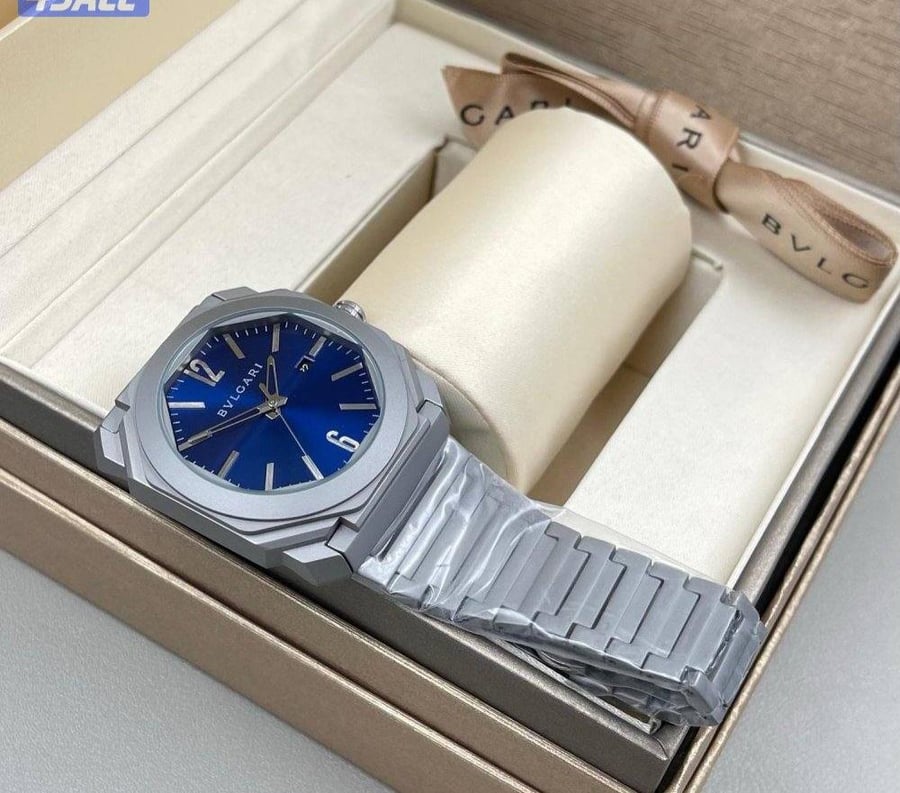 The watch in the picture is a Bulgari Octo Finissimo watch.