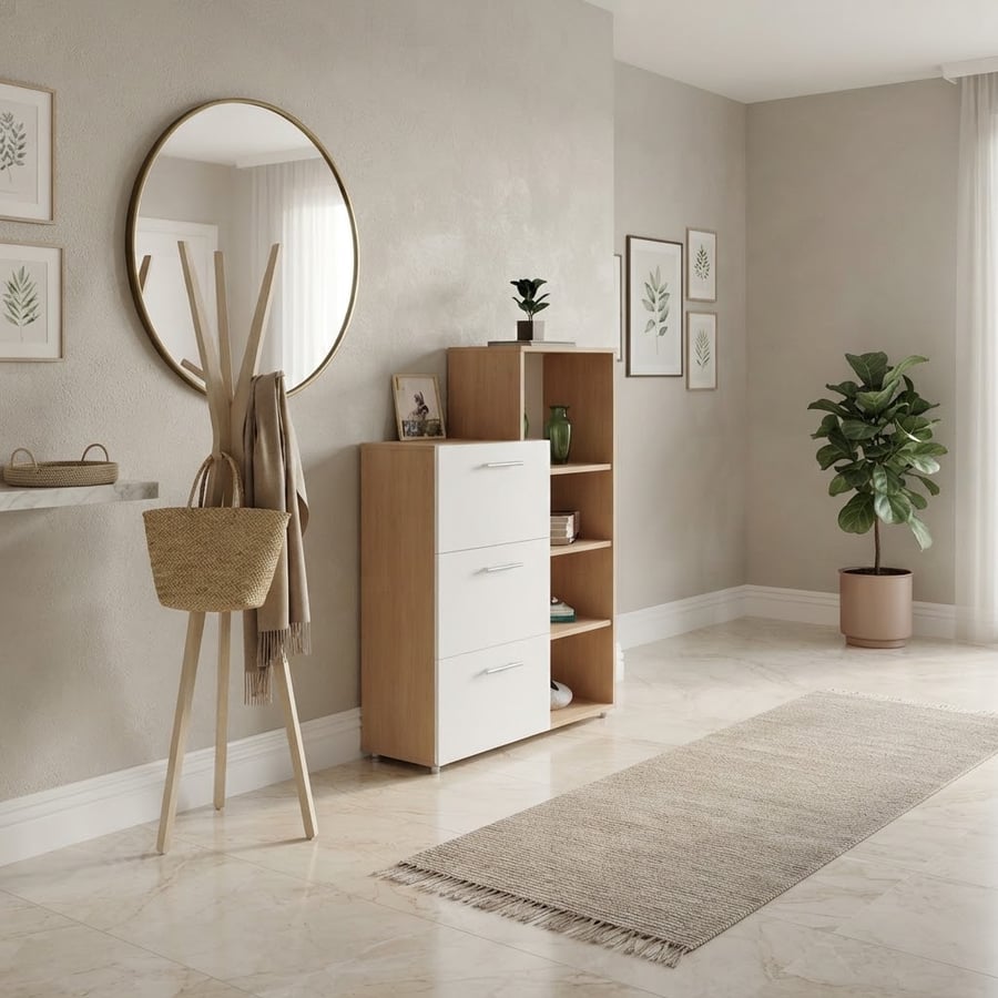 Shoe cabinet with shelves