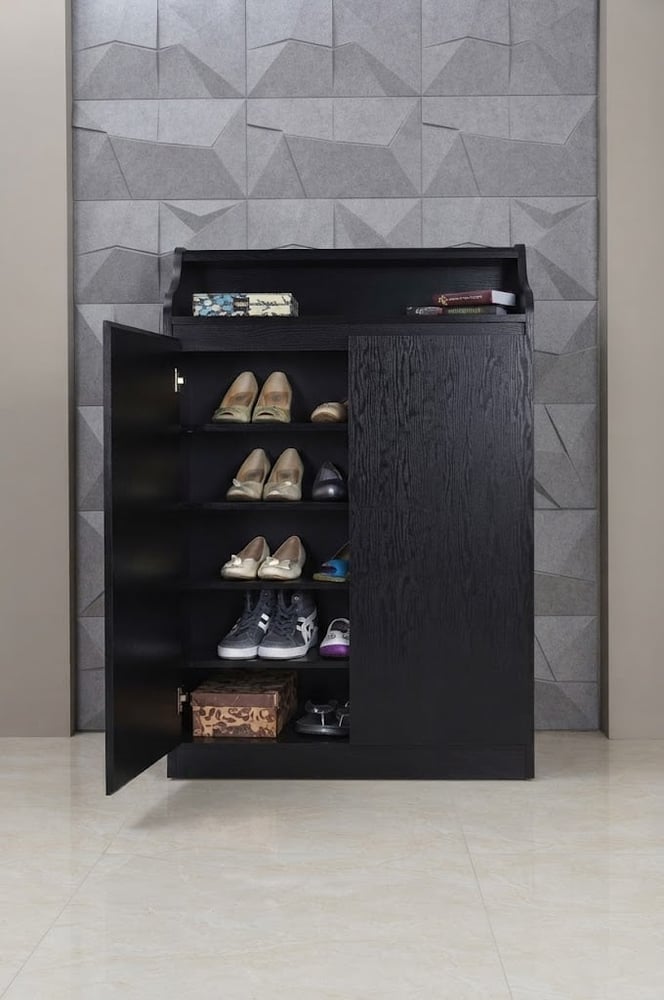 Black shoe cabinet
