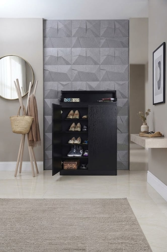 Black shoe cabinet