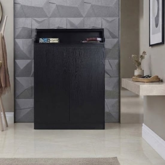 Black shoe cabinet
