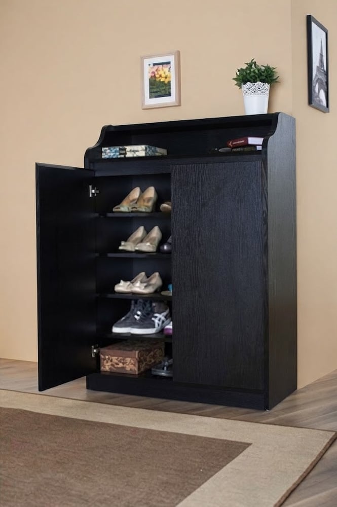 Black shoe cabinet