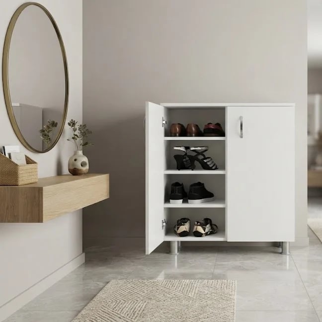 White shoe cabinet