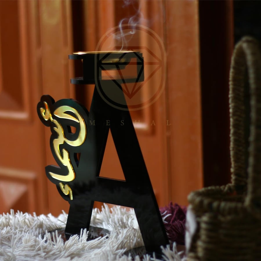 Acrylic incense holder with name as per your request (MD00008)