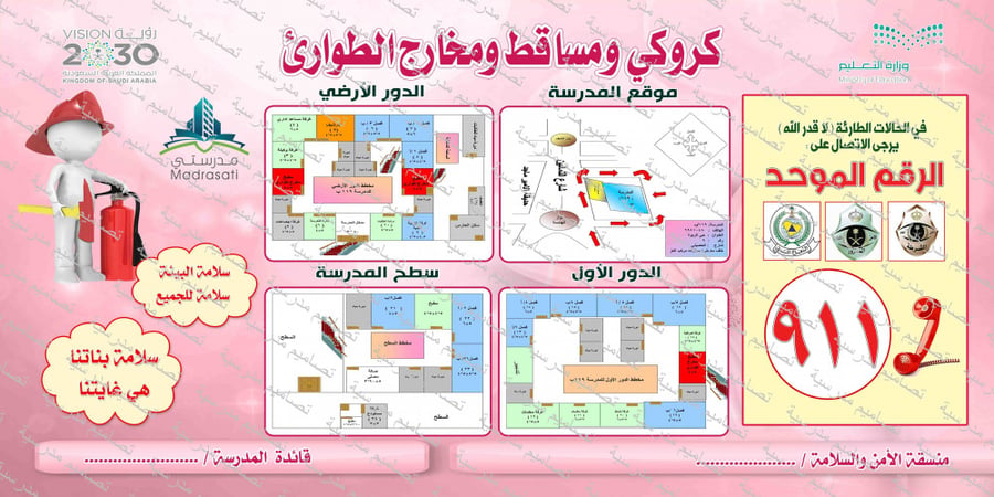 ‎تصميم الأمن والسلامة كروكي ومساقط