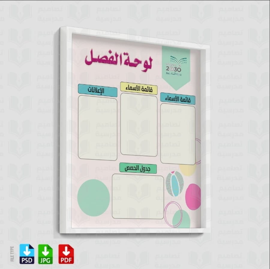 تصميم لوحة الفصل