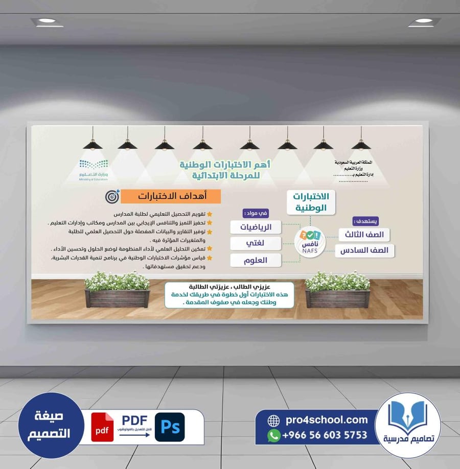 تصميم لوحة هم الاختبارات الوطنية نافس