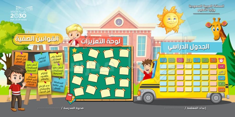 تصميم لوحة الفصل
