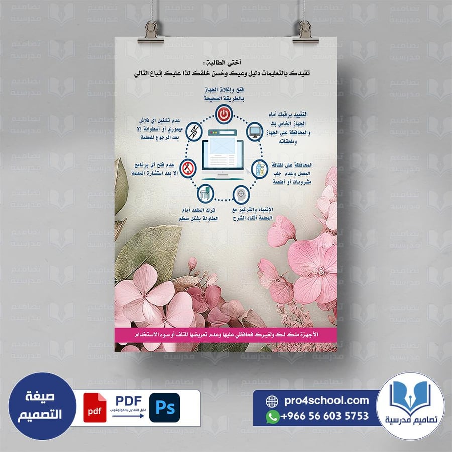 تصميم لوحة الفصل إرشادات الحاسب