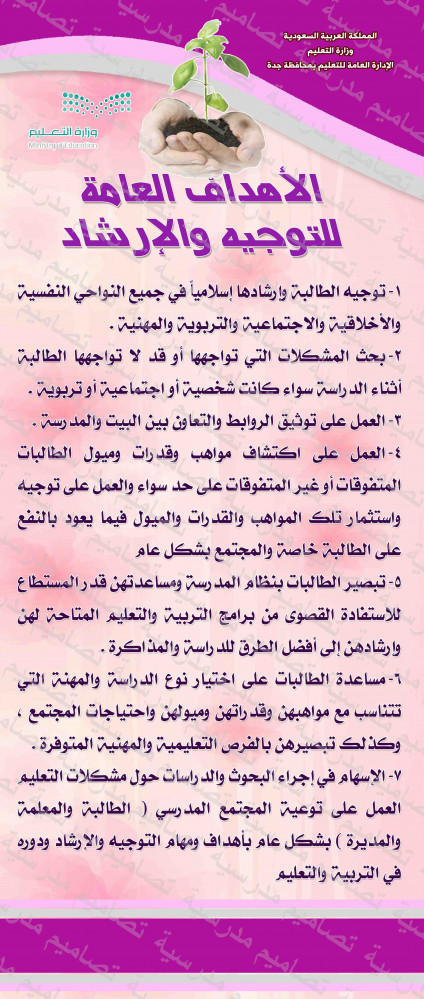 تصميم الأهداف العامة للتوجيه والإرشاد 60