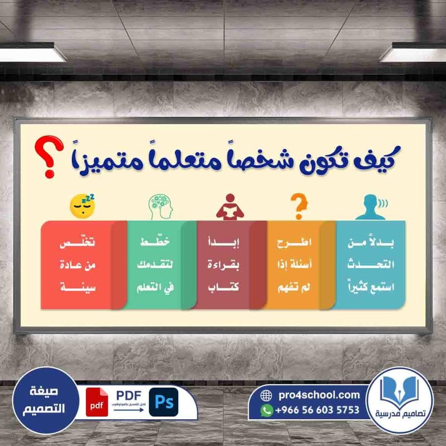 تصميم لوحة كيف تكون شخصا متعلما التوجيه الطلابي