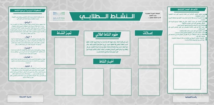 تصميم لوحة  النشاط الطلابي