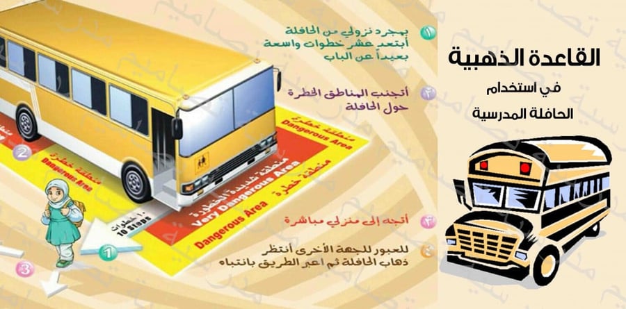 القاعدة الذهبية في استخدام الحافلة المدرسية - النقل المدرسي