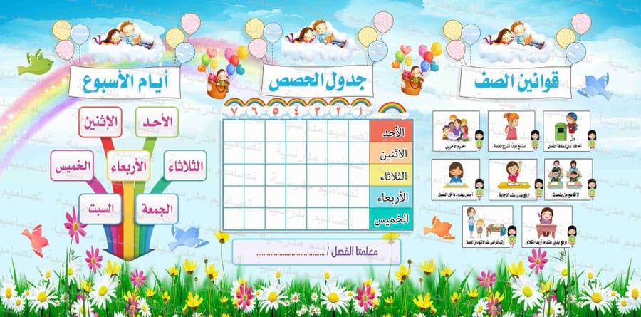 تصميم لوحة انشطة الفصل