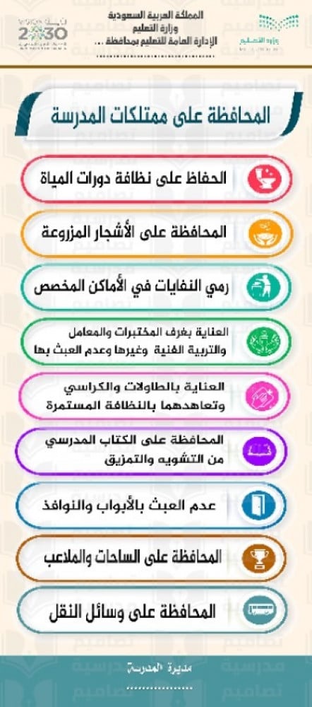 تصميم أستاند إكس طرق المحافظة على ممتلكات المدرسة 2