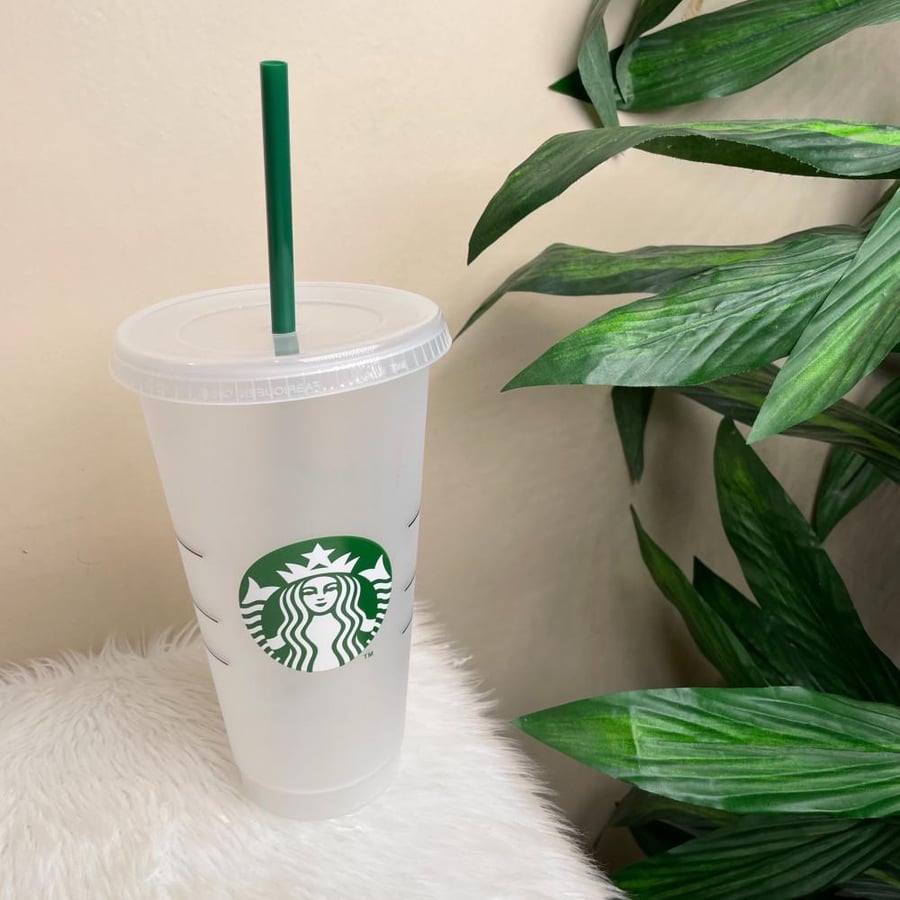 Clear white Starbucks cup - 709 ml
