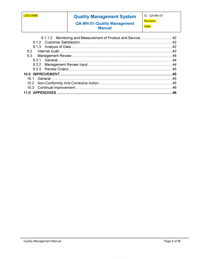 ISO 9001 Kit - Quality Manual