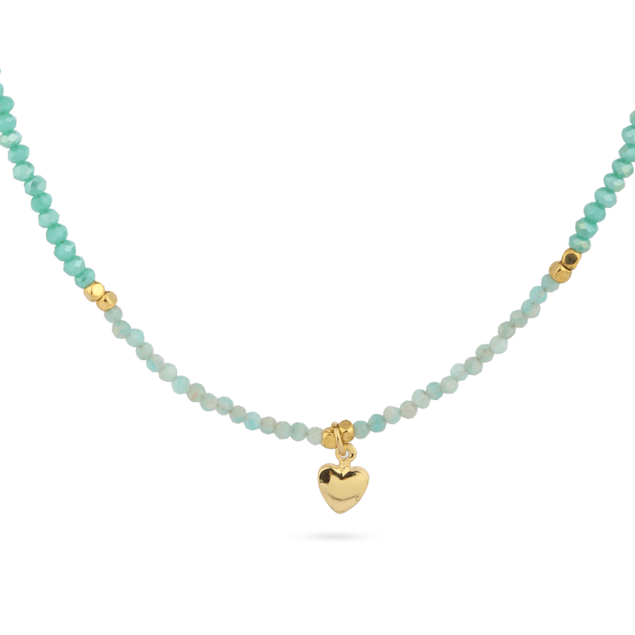 Gold-plated necklace with natural stone