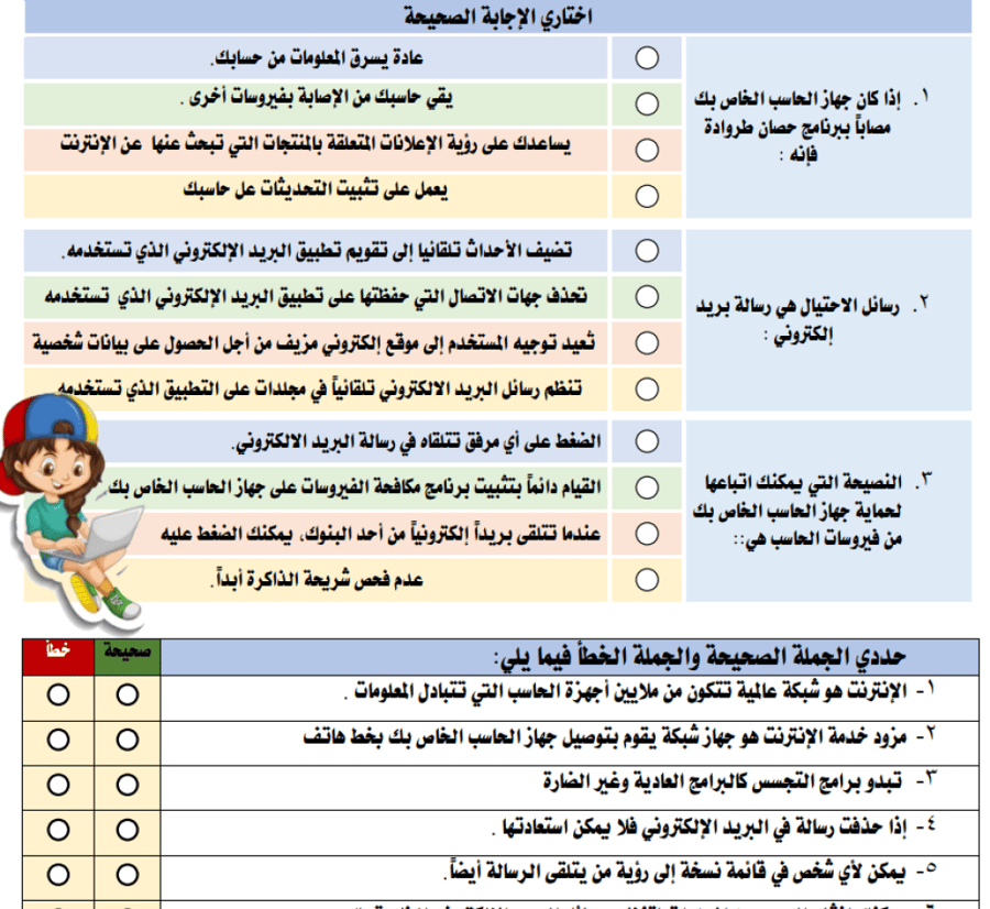 الجزء الثاني من المهارات الرقمية  - أول متوسط بنات 1447 هـ