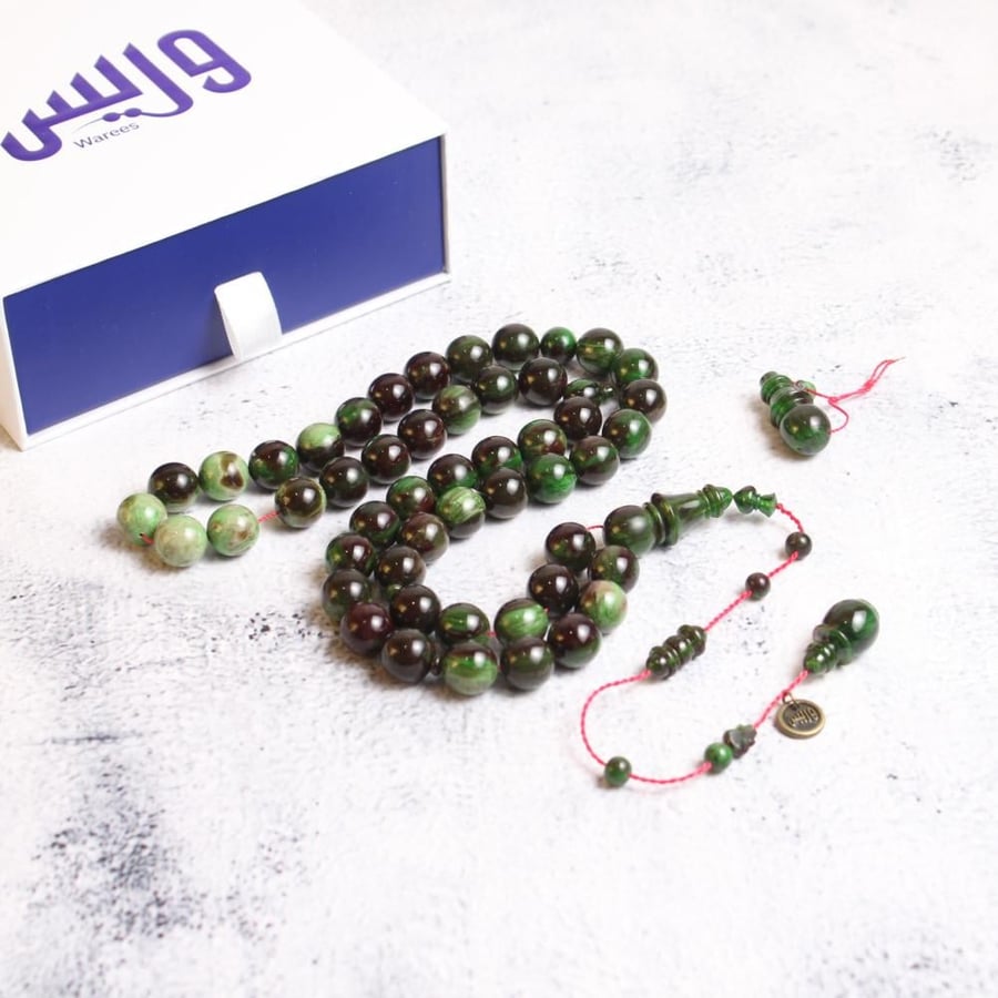 سبحة فاتوران أخضر رخامي من وريس