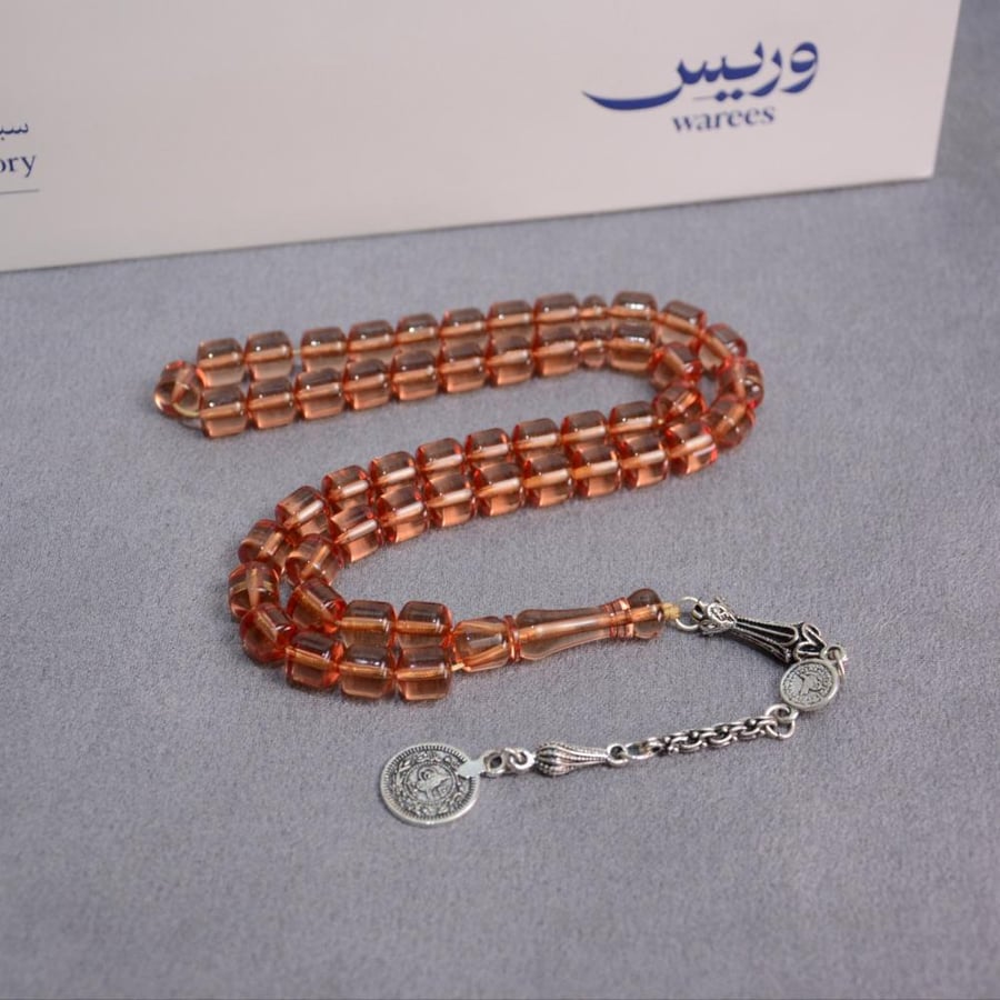 سبحة زعفراني لون العنبر