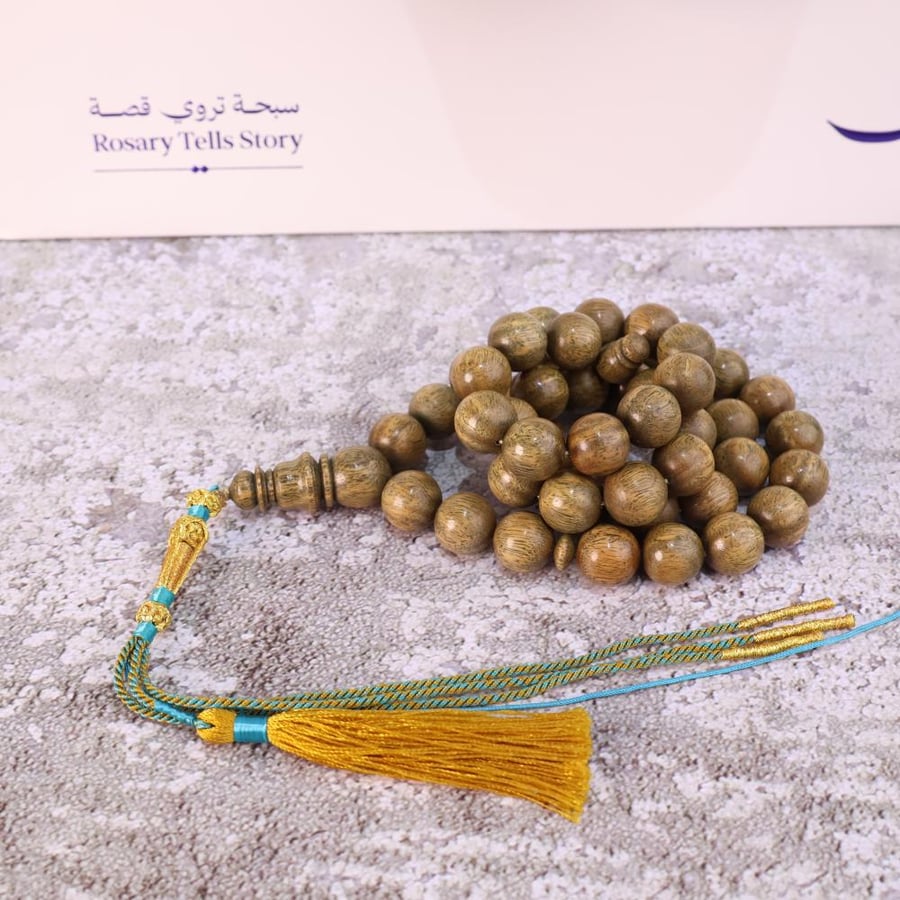 سبحه من خشب البلسنك العطري فاخرة تفاصيل الخرز