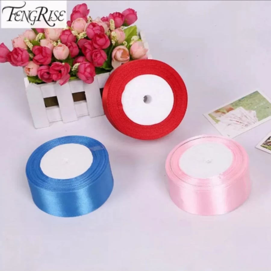 Wide satin ribbons