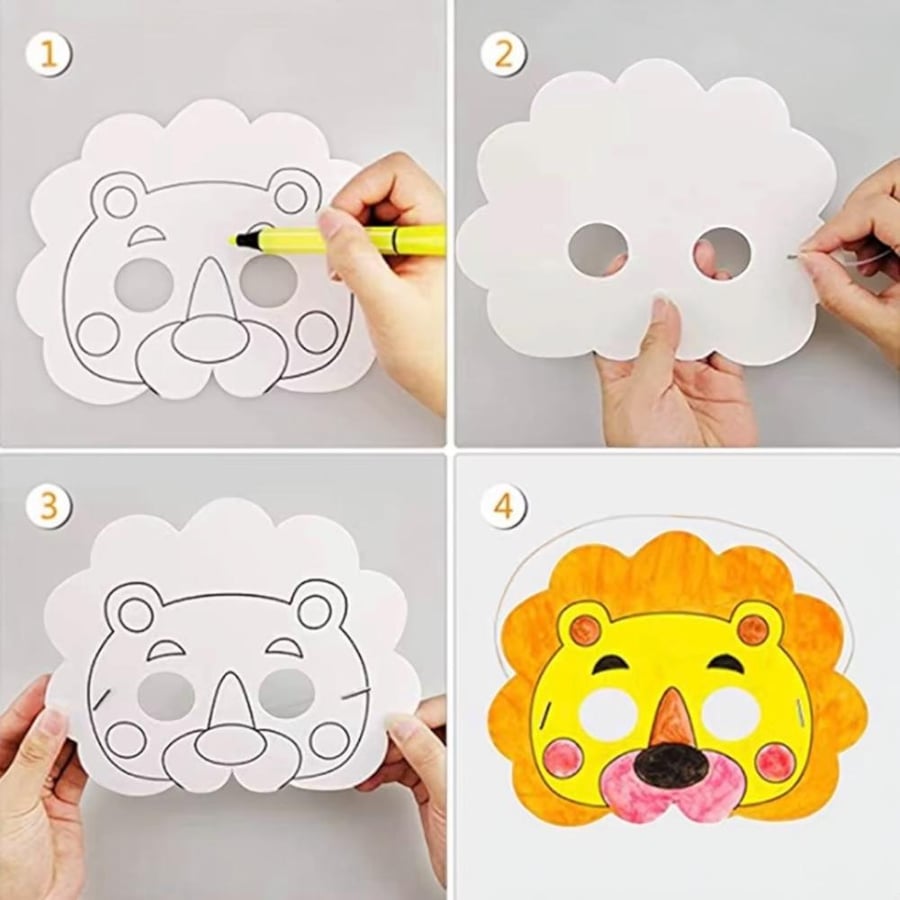 Mask with coloring lion shape / 1 package