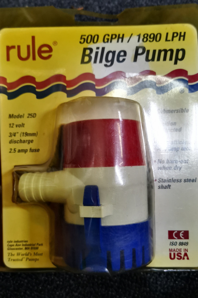 مضخة سحب مياه 24v 500GPH موديل rule 26D