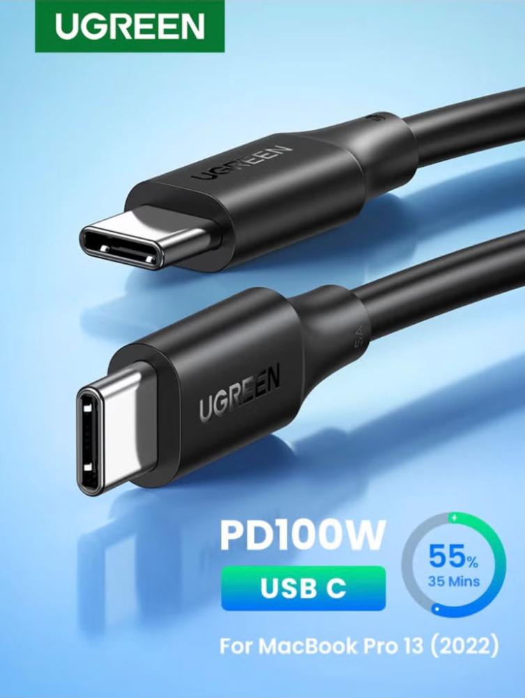 كابل شحن USB-C بقدرة 100 واط بطول 2 متر،